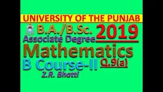 Mathematics B Course-II, 2019, Q.9(a)