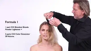Highlight technique with CHI Blondest blonde. And toning with CHI Illuminate color conditioners.