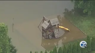 River Raisin flooding receding