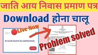cast certificate online download chalu || Cast certificate downloading problems || no record found
