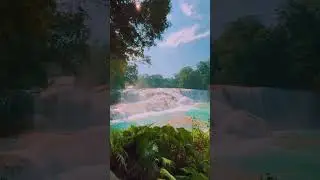 Beautiful turquoise blue waters cascading🥰