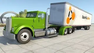 BeamNG Drive - Extended Frame T 300 Semi Truck Suspension Test