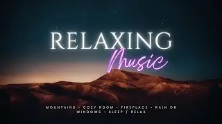 Rainy Mountain Night 🌧️ Cozy Room with Fireplace | Sleep & Relax Ambience
