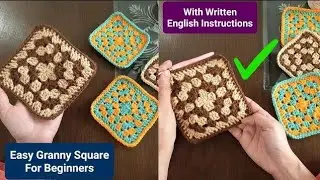 How To Crochet Granny Square  For Beginners | Easy Crochet Tutorial | Crochet PERFECT Granny Square