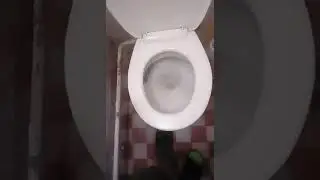 Flushing unknown high tank toilet with syphonic tank