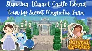 Stunning Blue Elegant Castle Island tour by Sweet Magnolia Sara ACNH Animal Crossing