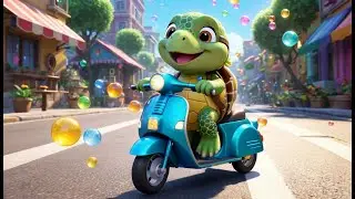 Twinkle Turtle's Magic Scooter | Fun Turtle Song for Kids | Magical Scooter Adventure Rhyme