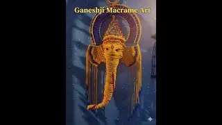 ganesh ji  Making froM macrame  part - 2 with handicraft ganesh ji ka mukut 🙏🤗🧶❤️👍