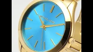 MICHAEL KORS WATCH MK3265 SLIM RUNWAY GOLD-TONE BLUE DIAL REVIEW LADIES マイケル・コース スリムランウェイ ゴールド ブルー