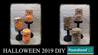 🎃POUNDLAND CRAFT UK'S DOLLAR TREE: LED MUMMY CANDLE DIY TUTORIAL #HALLOWEEN