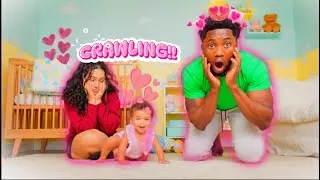 WE CAUGHT OUR BABY FIRST CRAWL ON CAMERA
