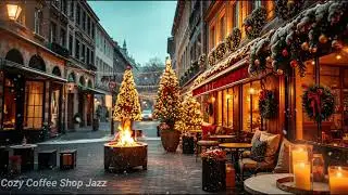 Christmas Evening Jazz 🎅 Cozy Winter Street Ambience