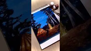 Painting of Night sky 🎨#painting #shorts #acrylic  #trending #maniac #viral