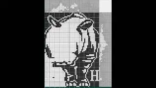 Японский кроссворд - Носорог (Nonogram - Rhinoceros) [★★★★]