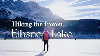 Hiking the frozen Eibsee Lake in Germany