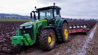 První výjezd do pole 2024 |John Deere 8345R + Gregoire Besson | Zimní orba po Řepě 2024