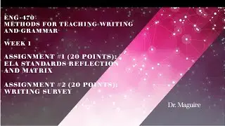 ENG-470: Week 1 Assignments: ELA Standards Reflection and Matrix + Writing Survey