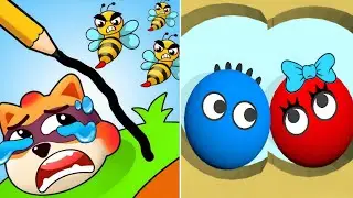 NOOB vs PRO vs HACKER in Cute Games… Total Chaos! 😱🔥 | Save the Doge & Lucky Balls Android & iOS