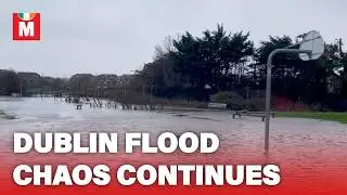 Cars SUBMERGED as carpark floods in Dublin