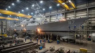 US Navy Destroyer Birth | Full Build Sequence of USS Mason (DDG-87)