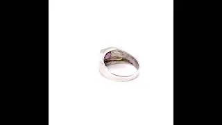 Natural Malaia Malaya Garnet Ring 14K Solid White Gold Men's Ring Gents Ring Solitaire Ring Cocktail