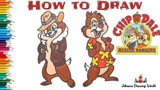 How to draw Chip and Dale Rescue Rangers | Disney cartoon characters #chip #dale