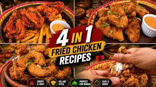 🔥 4in1 Fried Chicken 🍗Recipes | Crispy & Juicy Village Style Dinner | Live From Kitchen