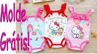 Como Fazer Body Bebê com alcinhas, MOLDE GRÁTIS!