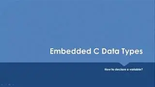 Data Type in Embedded C