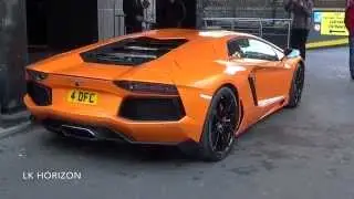 Rare Arancio Atlas Lamborghini Aventador - Loud Downshift / Start up & Details