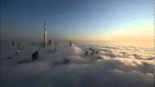 Morning fog across downtown, Dubai