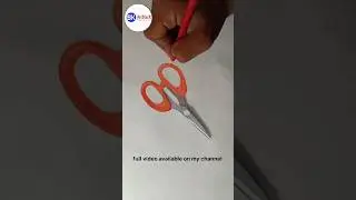 3D-Art Scissor Realistic Drawing #shorts #3dart #viral