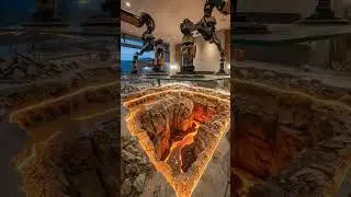 🔥 Luxury Glass Floor Construction Timelapse | Lava Pit Glass Floor House 😱