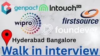 Walk In Interview 🔥|| Wipro✨ || Genpact ✨|| Intouch CX ✨|| Foundever ✨|| Firstsource✨ || 🔔
