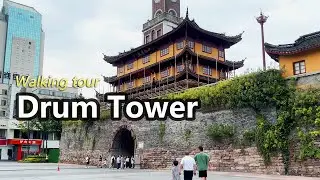 [City Walk] Ningbo Drum Tower, China Walking Tour, a landmark of history and cultural heritage