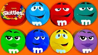 Satisfying Video | Amazing Unpacking Radiant Skittles & Delicious M&M'S Candy From Glossy Tins ASMR