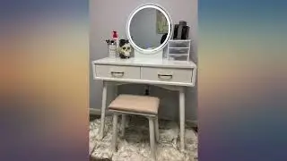 FUNKOCO Vanity Table Set with Lighted LED Touch Screen Dimming Round Mirror,Makeup review