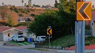 Flashing Yellow Chevron Signs In Lemon Grove (Massachusetts Ave & La Corta St)