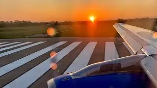 [4K] &ndash; Awesome Tulsa Sunrise Takeoff &ndash; United Airlines &ndash; Airbus A319-100 &ndash; N875UA &ndash; SCS Ep. 963