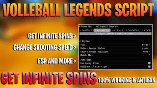 Roblox Volleyball Legends Script | GET INFINITE SPINS & AUTO ROLL BACK | Works In Mobile & PC