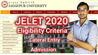 JADAVPUR university admission 🆕lateral entry (jelet through)
