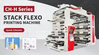8 Colours Stack Flexo Printing Machine With Double Unwinder And Rewinder