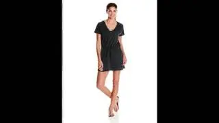 Speedo Womens Active Slub Jersey Hooded Cover Up Dress Black Medium