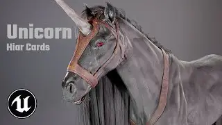 Unicorn Hair cards Groom Real Time Render with Unrela Engine