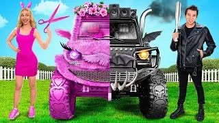Coche Rosa vs Coche Negro Desaf&iacute;o | Desaf&iacute;o Loco por TeenDO Challenge
