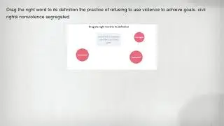 Drag the right word to its definition the practice of refusing to use violence to achieve goals. civ