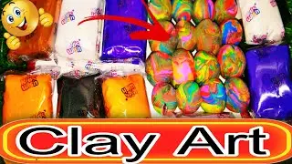Clay art satisfying activity making glass mat with clay colorful art #satisfyling #clayart 