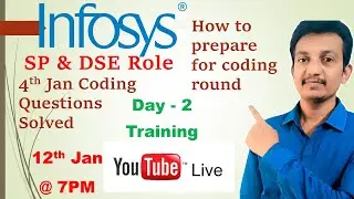 🔴Live: Infosys Coding Training || Day 2 || How to crack Coding round