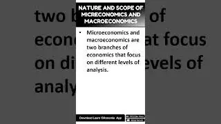 NATURE AND SCOPE OF MICRECONOMICS ND MACROECONOMICS #economicconcepts #learnoikonomia #shorts #short