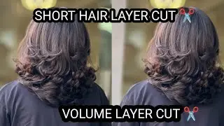 Layer Haircut on Short Hair ✂️ | Short Hair Cutting Technique | Salon Style Look